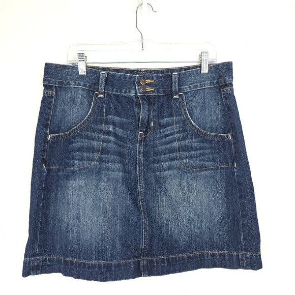 Vintage Y2K 90s Old Navy Dark Indigo Mini Pencil Skirt - Picture 1 of 6